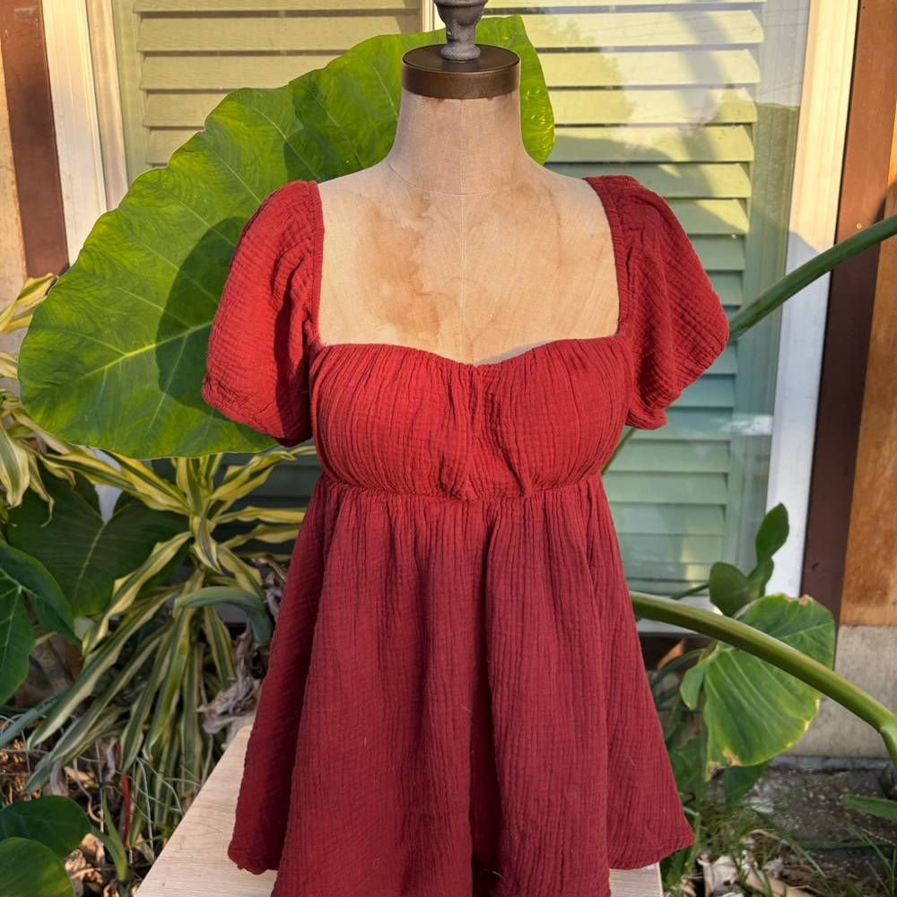 Puff sleeve Fall romper 🐙